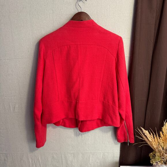 Mossimo Blazer Jacket Size 18 Red Cotton Zip Front Long Sleeve Business Wear - Picture 8 of 11